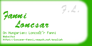 fanni loncsar business card